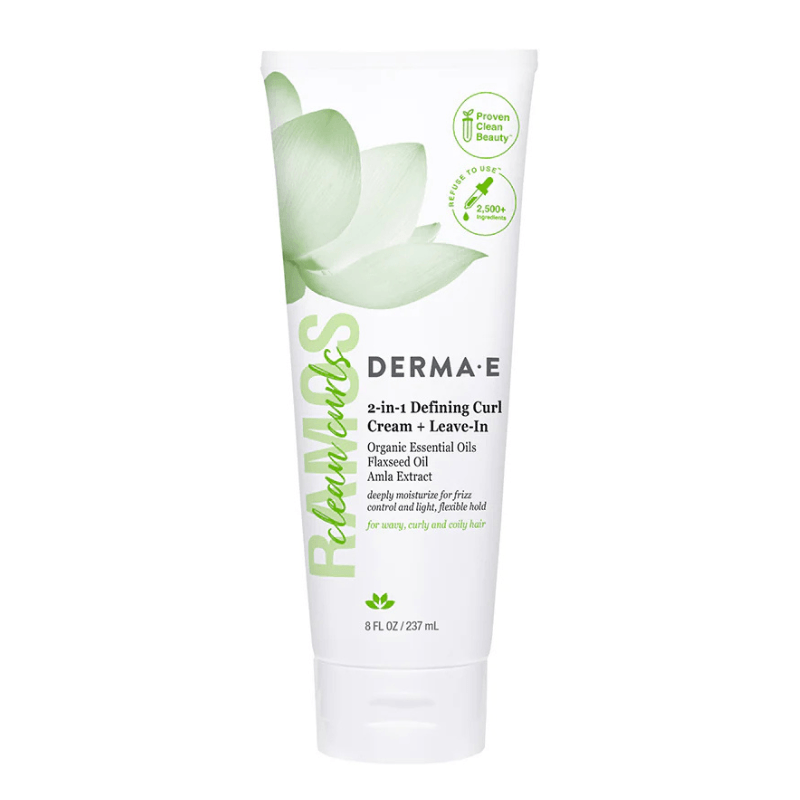 Derma E Clean Curls 2-In-1 Defining Curl Cream + Leave-In 8oz / 237ml