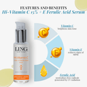 Ling Skincare Hi-Vitamin C 15% + E Ferulic Acid Serum 1oz / 30ml