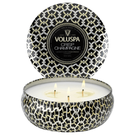 Voluspa Crisp Champagne 3 Wick Tin Candle 12oz / 340ml