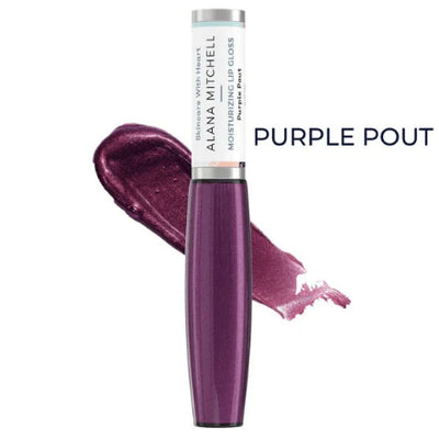 Alana Mitchell Moisturizing Lip Gloss Purple Pout 0.25oz / 7ml (Free Gift)