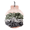 Kitsch Holiday Satin Scrunchies 6pc Winter Sage