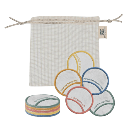 Three Ships Get Clean Reusable Bamboo Cosmetic Rounds 10 Pack