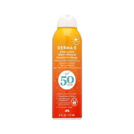 Derma E Kids Active Sheer Mineral Sunscreen Spray SPF 50 6oz