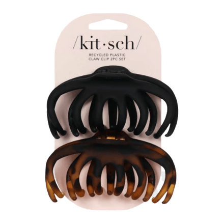 Kitsch Recycled Plastic Octopus Claw Clips 2pc - Black & Tort