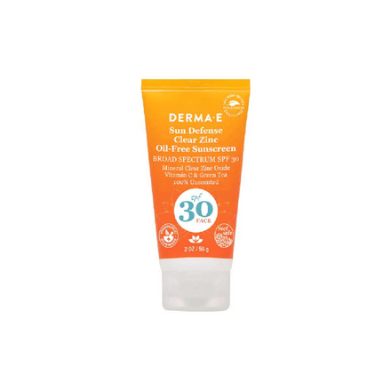 Derma E Sun Defense Clear Zinc Mineral Oil-Free Sunscreen SPF 30 Face