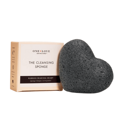 One Love Organics Cleansing Sponge Charcoal Heart