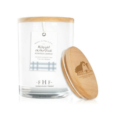 FarmHouse Fresh Midnight on the Dock Candle with Wooden Lid 11oz