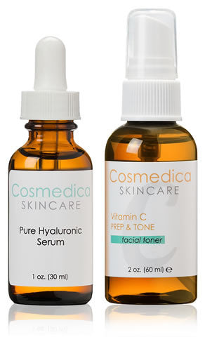 Cosmedica Hyaluronic Acid Serum 1oz/Vitamin C Prep & Tone