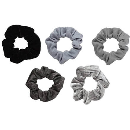 Kitsch Black and Gray Velvet Scrunchies