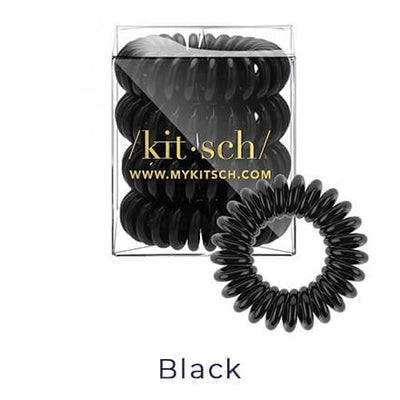 Kitsch Black Hair Coils - Pack of 4
