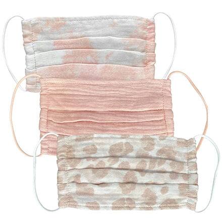 Kitsch Cotton Face Mask 3pc Set - Blush