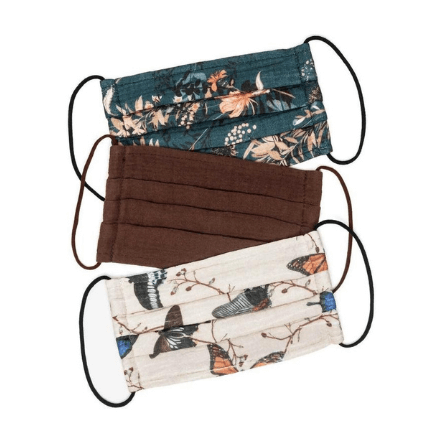 Kitsch Cotton Face Mask 3pc Set - Butterfly