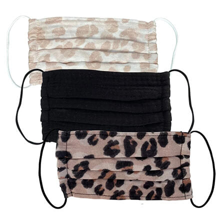 Kitsch Cotton Face Mask 3pc Set - Leopard