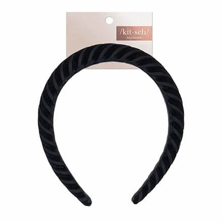 Kitsch Velvet Padded Headband - Black